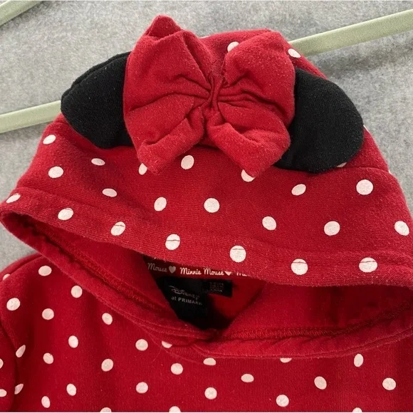 Disney Kids Minnie Mouse Hoodie Sweatshirt Red Polka Dot Sequins Size 5-6 yr GUC - Picture 5 of 12